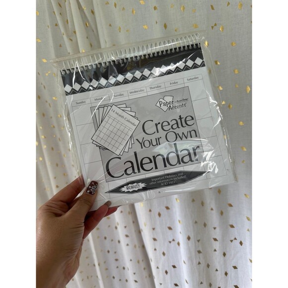 4 Paper Accents NIP DIY 14 Month Create Your Own Calendar Acid Free Spiral Bound - Picture 3 of 4